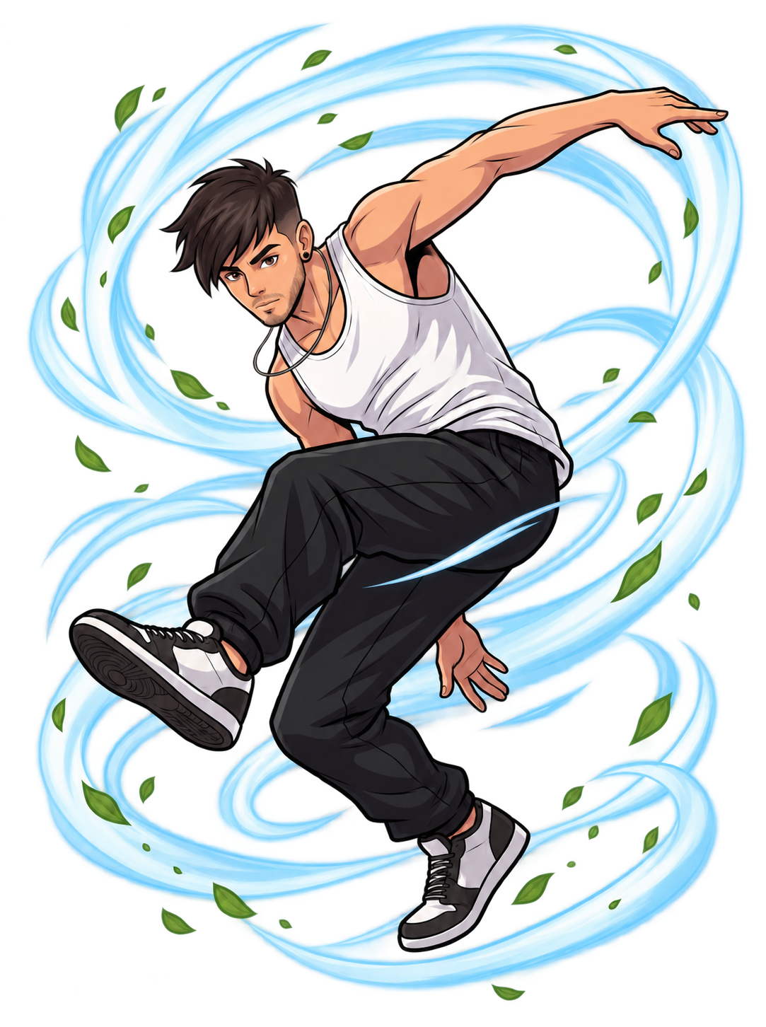 VIDO, the air fighter, leaping through the wind