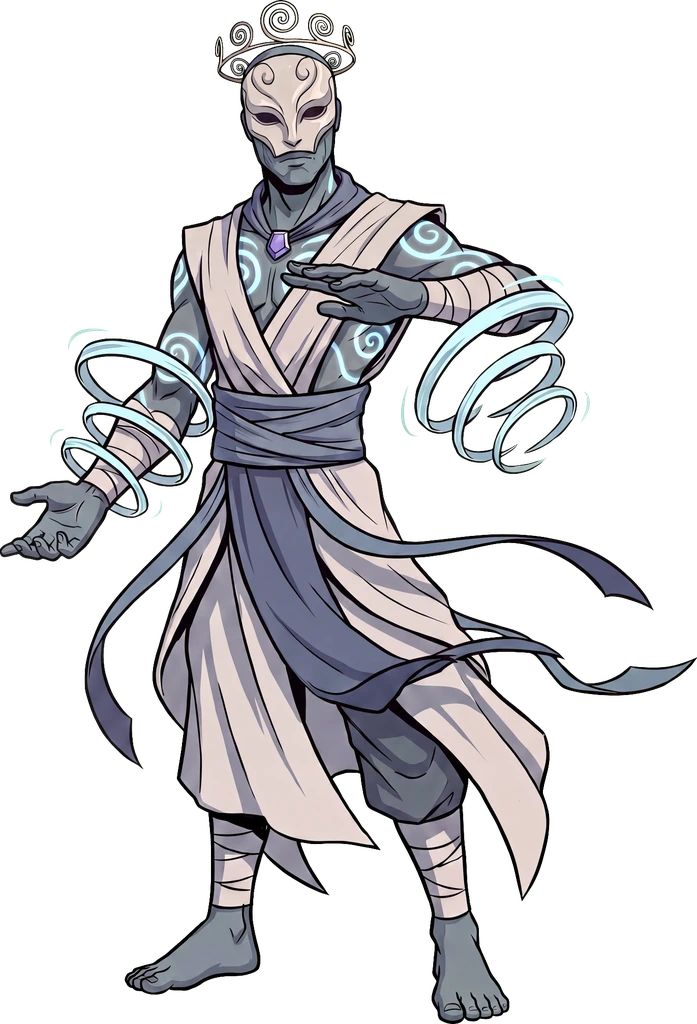 VORTIS, king of Cyclone Spire standing on his floating realm