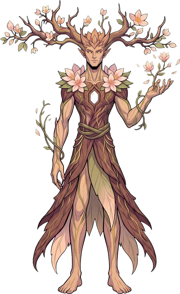 SALVAN, king of Rootbound Grove standing on his floating realm