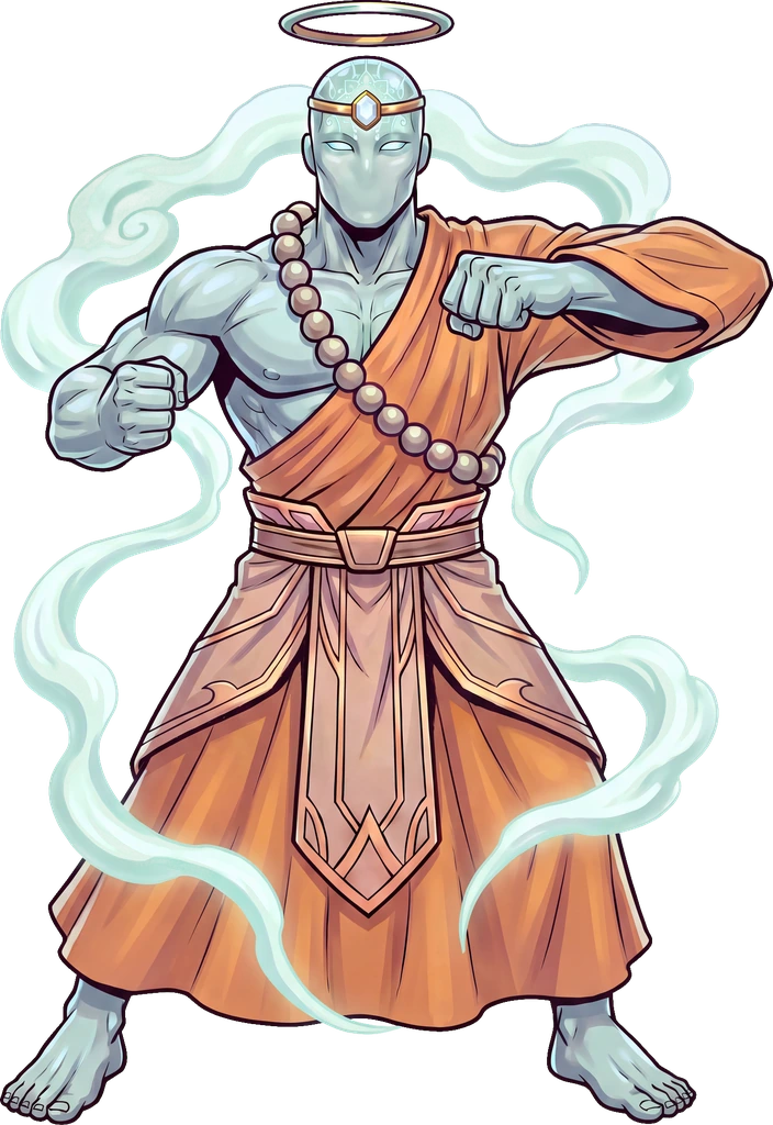 ATMAN, king of Zen Mist Temple standing on his floating realm