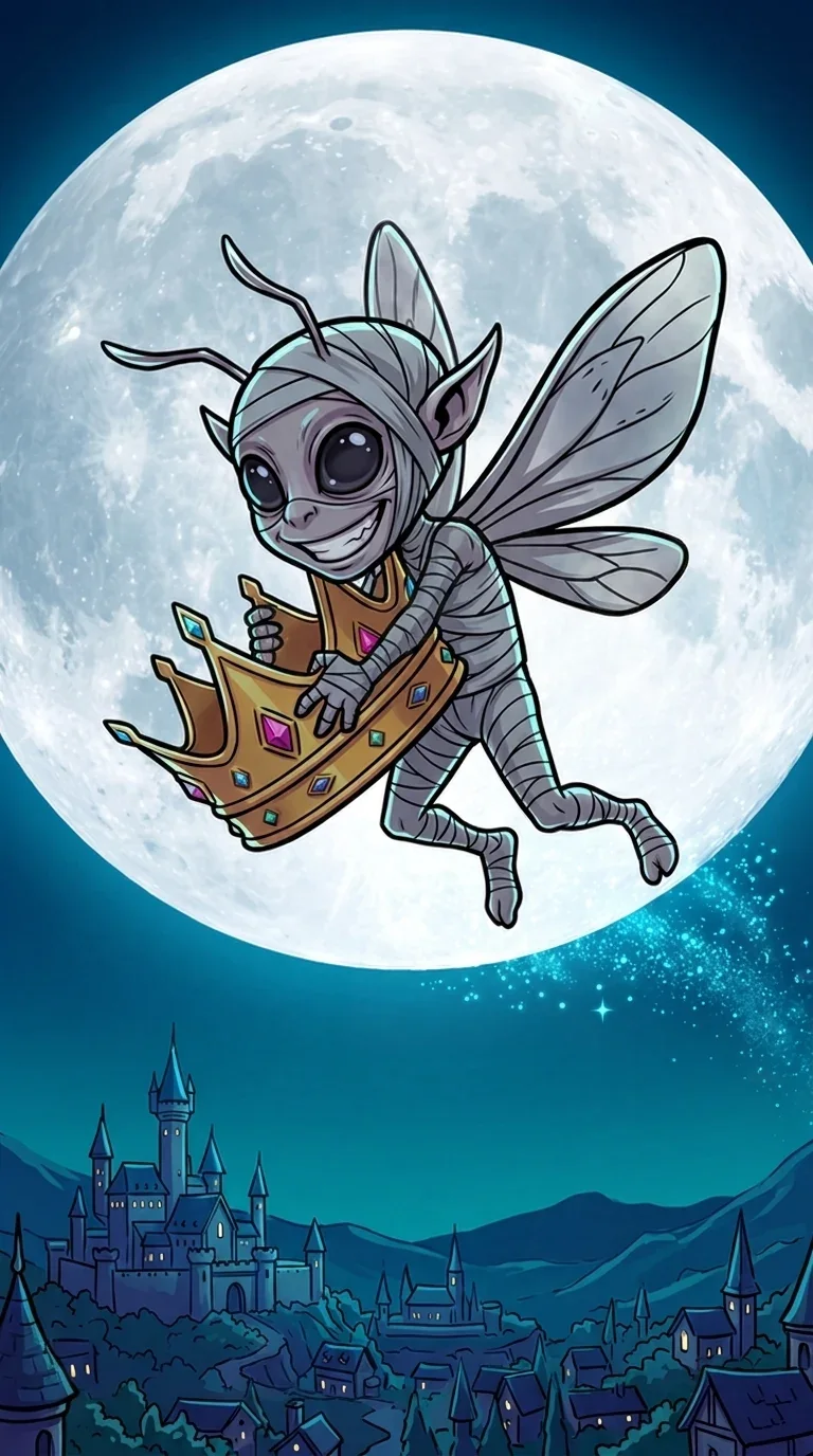 Kiri carrying a stolen crown piece across the moon