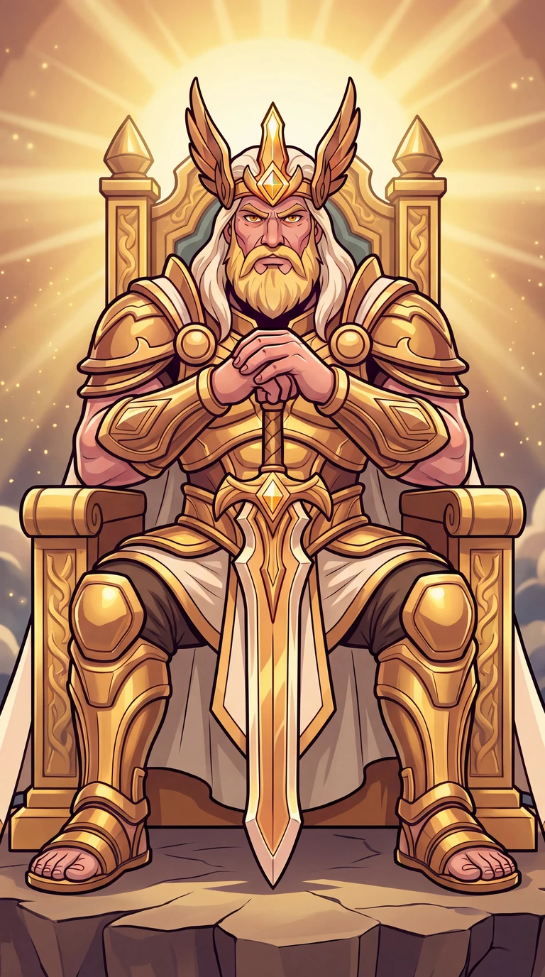 The King of Kings on his throne above the clouds