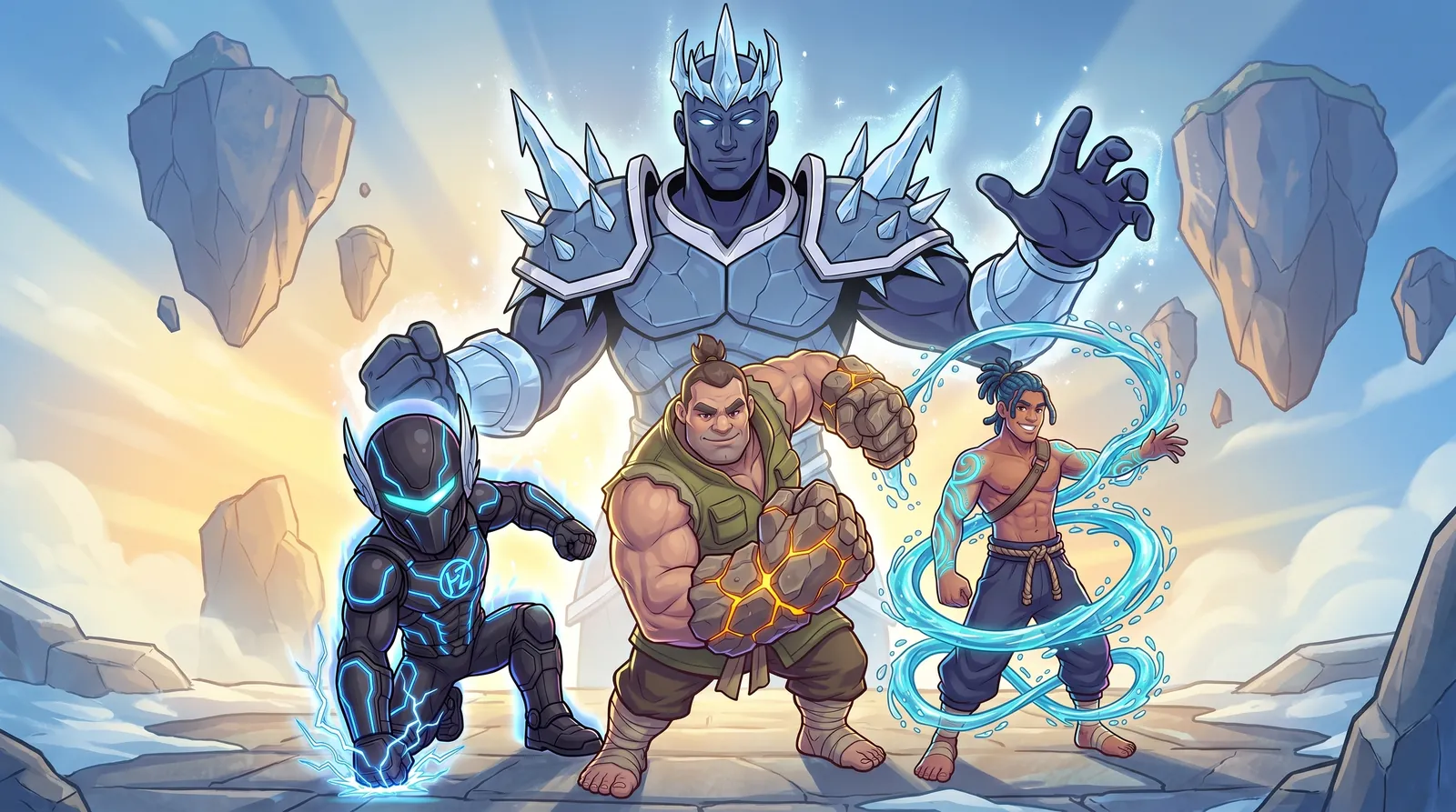 Illustration: the ice king stands behind your team as an ally